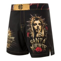 Spodenki Sportowe Męskie na trening i siłownię EXTREME HOBBY SANTA MUERTE. Czarne szorty męskie EXTREME HOBBY, m, z elastanu, na fitness i siłownię. Za 229.00 zł.