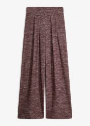 Spodnie z gumką w talii, z miękkiej wiskozy. Brązowe spodnie materiałowe damskie bonprix, bez wzorów, z wiskozy. Za 129.99 zł.