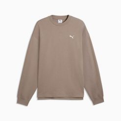 Bluza sportowa męska Puma ESS ELEVATED. Brązowe bluzy bez kaptura męskie Puma, bez wzorów, z bawełny, klasyczne, bez kołnierzyka, bez ramiączek. Za 236.14 zł.
