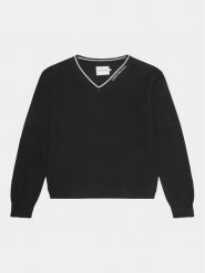 Calvin Klein Jeans Sweter Ceremony IB0IB01869 Czarny Relaxed Fit. Czarne swetry chłopięce Calvin Klein Jeans, bez wzorów, z bawełny, bez kołnierzyka. Za 399.99 zł.