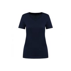 Damska koszulka suprima v-neck Kariban Premium. Niebieskie bluzki sportowe damskie KARIBAN, bez wzorów, z bawełny, bez ramiączek. Za 126.50 zł.