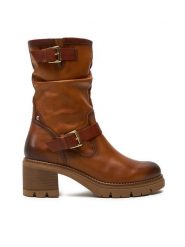 Pikolinos Botki W0B-8534C1 Brązowy. Brązowe botki damskie Pikolinos, ze skóry, bez obcasa, na słupku, bez zapięcia. Za 799.99 zł.