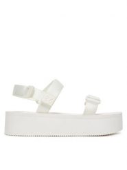 HUGO Sandały Zaralyn 50542082 Biały. Białe sandały damskie Hugo, bez wzorów, z materiału, bez obcasa, na koturnie. Za 439.99 zł.