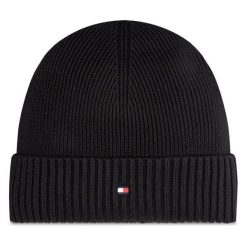 Czapka Tommy Hilfiger. Czarne czapki męskie Tommy Hilfiger, na zimę, bez wzorów. Za 189.99 zł.