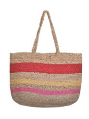 BLE Shopper bag w kolorze beżowo-czerwonym - 45 x 30 x 15 cm rozmiar: onesize. Brązowe shopper bag damskie BLE, bez wzorów, z materiału, na ramię, bez dodatków. Za 75.86 zł.