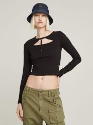 G-Star Koszulka w kolorze czarnym rozmiar: XL. Czarne bluzki damskie G-Star, xl, bez wzorów, z bawełny, retro, bez kołnierzyka, bez ramiączek. Za 123.25 zł.