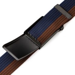 Pasek parciany PAOLO PERUZZI PW-11-105 cm brązowo-granatowy. Brązowe paski męskie Paolo Peruzzi, bez wzorów, z materiału. Za 34.99 zł.