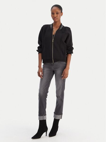 Liu Jo Sport Bluza TF5090 J4616 Czarny Regular Fit. Czarne bluzy bez kaptura damskie Liu Jo Sport, xs, bez wzorów, z syntetyku, bez ramiączek, bez kaptura. Za 599.99 zł.