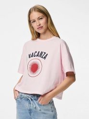 Pieces Koszulka "Chilli" w kolorze jasnoróżowym rozmiar: S. Różowe t-shirty damskie Pieces, s, bez wzorów, bez kołnierzyka. Za 52.79 zł.