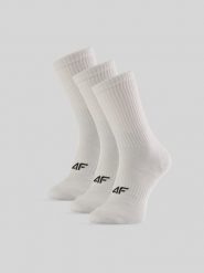 4F Skarpetki długie (3-pack) damskie - białe 35-38. Białe skarpetki damskie 4f, bez wzorów, z bawełny. Za 59.99 zł.