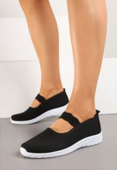 Czarne Wsuwane Tenisówki z Ozdobnym Paskiem i Perforacją Zelsedi. Czarne trampki i tenisówki damskie Born2be, bez wzorów, z jeansu. Za 44.99 zł.