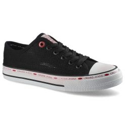 Czarne Trampki Cross Jeans Damskie Stylowe Półbuty. Czarne półbuty damskie Cross Jeans, bez wzorów, z jeansu, eleganckie, bez obcasa, na płaskiej podeszwie. Za 79.00 zł.