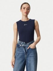 Guess Top W6YP17 K3881 Granatowy Regular Fit. Niebieskie topy damskie Guess, s, z aplikacjami, bez kołnierzyka. Za 174.99 zł.