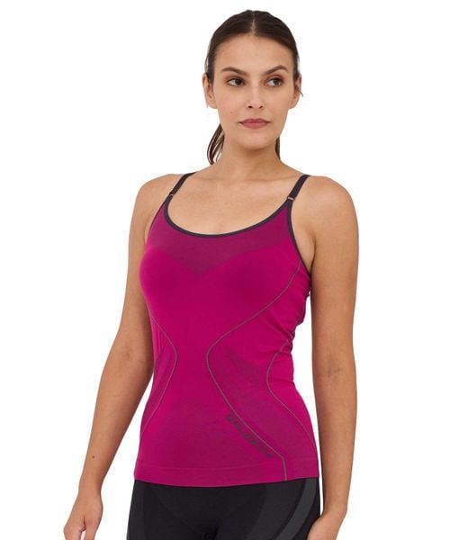 Koszulka damska na ramiączkach Brubeck FITNESS. Czerwone bielizna termoaktywna damska Brubeck, m, bez wzorów, z materiału. Za 59.99 zł.