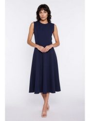 Nife Sukienka w kolorze granatowym rozmiar: 42. Niebieskie sukienki damskie Nife, bez wzorów, bez kołnierzyka, bez ramiączek, midi. Za 171.28 zł.