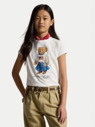 Polo Ralph Lauren T-Shirt 313A98403001 Biały Regular Fit. Białe koszulki dziewczęce Polo Ralph Lauren, s, bez wzorów, z bawełny, bez ramiączek. Za 289.99 zł.