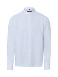 Nils Sundström Lniana koszula w stylu casual Mężczyźni Slim Fit len niebieski|biały, XXL. Białe koszule męskie Nils Sundström, m, bez wzorów, ze lnu, bez kołnierzyka, bez ramiączek. Za 229.95 zł.