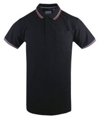 Klasyczna, Męska Koszulka Polo - Brave Soul - Czarna. Czarne koszulki polo męskie Brave Soul, na lato, l, bez wzorów, z bawełny, bez ramiączek. Za 75.00 zł.