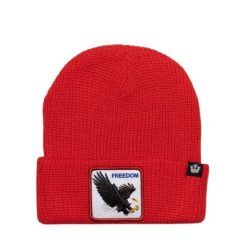 Czapka Beanie Red Eagle Czerwony - 107-1926-RED. Czerwone czapki męskie Goorin Bros, bez wzorów, z wełny. Za 202.99 zł.