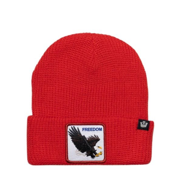 Czapka Beanie Red Eagle Czerwony - 107-1926-RED. Czerwone czapki męskie Goorin Bros, bez wzorów, z wełny. Za 203.99 zł.