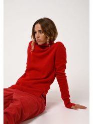 AUTHENTIC CASHMERE Kaszmirowy golf "Fornet" w kolorze czerwonym rozmiar: M. Czerwone golfy damskie AUTHENTIC CASHMERE, m, bez wzorów, z kaszmiru, bez ramiączek. Za 317.73 zł.
