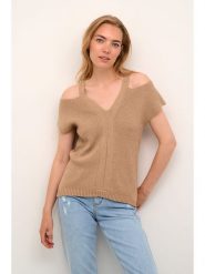 Cream Sweter w kolorze jasnobrązowym rozmiar: L. Brązowe swetry klasyczne damskie Cream, l, z bawełny, bez kołnierzyka. Za 112.85 zł.