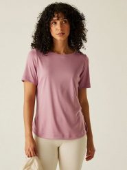 Regatta Koszulka funkcyjna "Botanna" w kolorze jasnoróżowym rozmiar: 36. Różowe bluzki sportowe damskie Regatta, s, bez wzorów, z materiału, bez ramiączek. Za 30.49 zł.