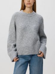 Sweter z domieszką wełny - szary. Szare swetry klasyczne damskie Reserved, l, z dzianiny, bez kołnierzyka. Za 139.99 zł.