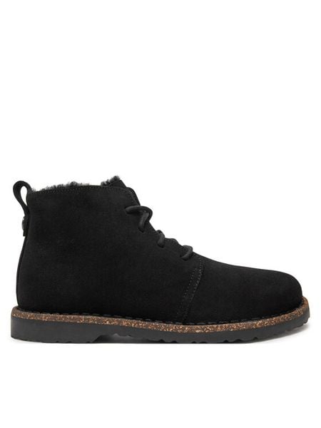 Birkenstock Trzewiki Uppsala Mid Shearling 1028154 Czarny. Czarne botki damskie Birkenstock, ze skóry, bez obcasa, na płaskiej podeszwie, bez zapięcia. Za 769.99 zł.