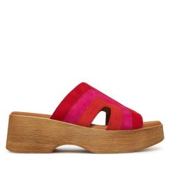 Klapki Gabor. Czerwone klapki damskie Gabor, bez wzorów, bez obcasa. Za 519.99 zł.