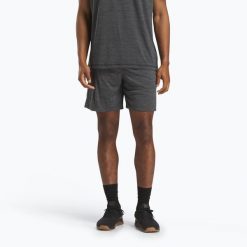 Spodenki Reebok Id Train Melange Knit. Czarne szorty sportowe męskie REEBOK FITNESS, na fitness i siłownię. Za 109.99 zł.