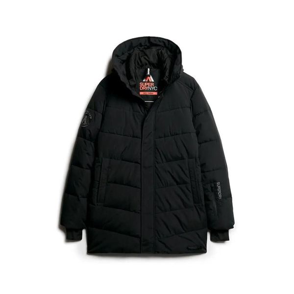 Kurtka puchowa w romby Superdry City. Czarne kurtki męskie Superdry., na zimę, s, bez wzorów, z materiału, eleganckie, bez kaptura. Za 847.80 zł.