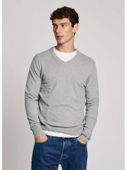 Pepe Jeans Sweter "New Andre" w kolorze szarym rozmiar: M. Szare swetry męskie Pepe Jeans, m, bez wzorów, z bawełny, bez kołnierzyka. Za 145.26 zł.