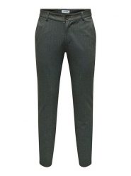 ONLY & SONS Spodnie chino "Mark" w kolorze ciemnozielonym rozmiar: W29/L34. Zielone spodnie materiałowe męskie Only & Sons, bez wzorów. Za 52.67 zł.