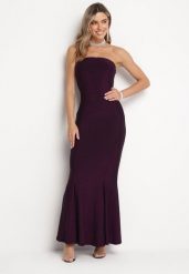 Ciemnofioletowa Sukienka Maxi Bez Ramiączek Zdobiona Metaliczną Nicią Bergena. Fioletowe sukienki damskie Born2be, na imprezę, l, z aplikacjami, eleganckie, bez kołnierzyka, bez ramiączek, maxi. W wyprzedaży za 135.99 zł.