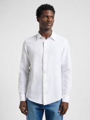 LEE MĘSKA KOSZULA LEE PATCH SHIRT BRIGHT WHITE 112364230. Białe koszule męskie Lee, m, bez wzorów, bez kołnierzyka, bez ramiączek. Za 139.99 zł.