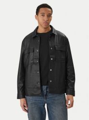 Calvin Klein Jeans Kurtka z imitacji skóry LV04RE404G Czarny Regular Fit. Czarne kurtki męskie Calvin Klein Jeans, m, bez wzorów, z jeansu, bez kaptura. Za 559.99 zł.