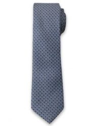 Elegancki Krawat Męski w Drobny Wzór - 6 cm - Alties, Niebiesko-Granatowy. Niebieskie krawaty i muchy męskie Alties, bez wzorów, z tkaniny, eleganckie. Za 49.00 zł.