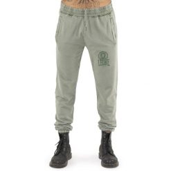 Spodnie dresowe z bawełna z kieszenie na co dzień. Zielone spodnie sportowe męskie LEONE 1947 APPAREL, z bawełny. W wyprzedaży za 134.57 zł.