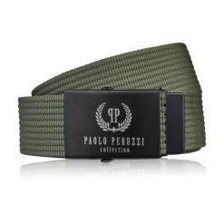 Pasek męski 125 cm pasek męski parciany ciemnozielony Paolo Peruzzi PW-29-125. Zielone paski męskie bez wzorów, z jeansu. Za 34.00 zł.