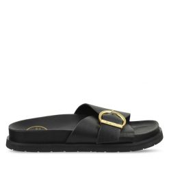 Klapki Gant. Czarne klapki damskie Gant, bez wzorów, bez obcasa. Za 369.99 zł.