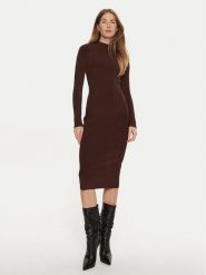 Marciano Guess Sukienka dzianinowa 4BGK45 5036Z Brązowy Regular Fit. Brązowe sukienki damskie Marciano Guess, z aplikacjami, z dzianiny, bez kołnierzyka, bez ramiączek. Za 599.99 zł.