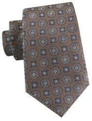 Męski Krawat - Brązowy w Grochy - Alties. Brązowe krawaty i muchy męskie Alties, bez wzorów, z tkaniny, eleganckie. Za 55.00 zł.