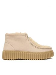 Clarks Trzewiki Torhill Moss 26182914 Beżowy. Brązowe botki damskie Clarks, ze skóry, bez obcasa, na płaskiej podeszwie, bez zapięcia. Za 569.99 zł.