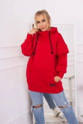 Bluza ocieplana z półgolfem czerwona. Czerwone bluzy z kapturem damskie KESI, l, z bawełny. Za 238.37 zł.