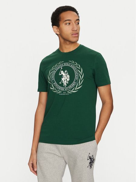 U.S. Polo Assn. T-Shirt MUP3641 Zielony Regular Fit. Zielone koszulki polo męskie U.S. Polo Assn., m, bez wzorów, z bawełny, bez ramiączek. Za 99.99 zł.