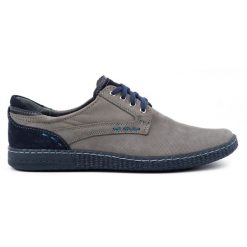 KOMODO Buty męskie Casual 848 szare. Szare buty sportowe na co dzień męskie na jesień, z jeansu, bez zapięcia. Za 367.89 zł.