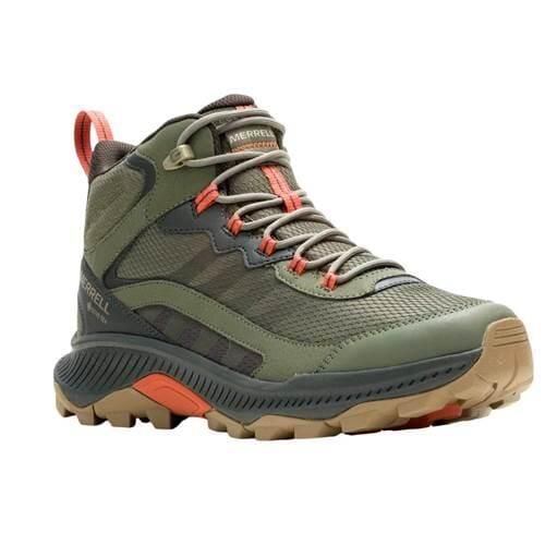 Buty trekkingowe męskie Merrell Speed Strike 2 Mid Gtx. Zielone buty trekkingowe męskie MERRELL, z materiału, bez zapięcia, trekkingowe. Za 658.00 zł.