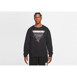 Bluza sportowa męska Nike Air Jordan Flight Fleece. Czarne bluzy bez kaptura męskie Nike, bez wzorów, sportowe, bez kołnierzyka, bez ramiączek. Za 462.00 zł.