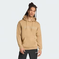 Bluza z kapturem Terrex Multi Large Logo. Brązowe bluzy z kapturem męskie Adidas, xl, z materiału. W wyprzedaży za 194.35 zł.